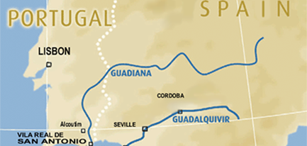 Spain river cruise map