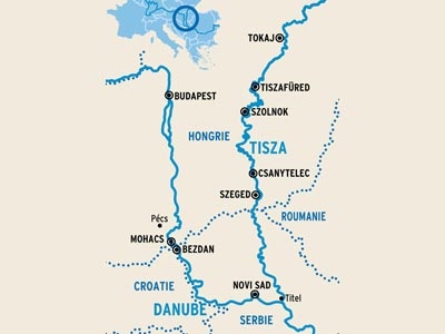 Budapest to Tokaj Map