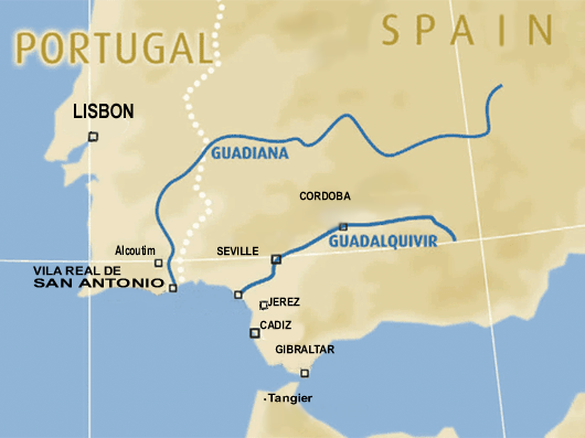 Spain river cruise map